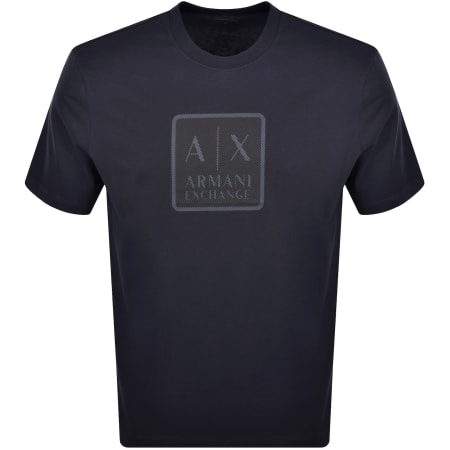 Armani Exchange Crew Neck Logo T Shirt Navy Mainline Menswear Australia